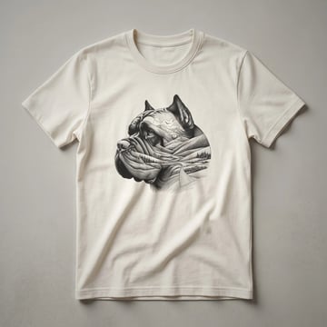 A graphic t-shirt featuring a black silhouette of a Cane Corso dog inside a colorful floral wreath, designed for dog moms and dads.