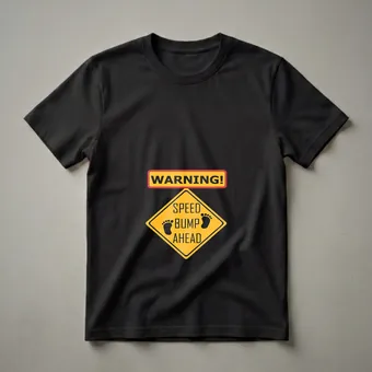 Warning Speed Bump Ahead Funny Pregnant Mom T-Shirt