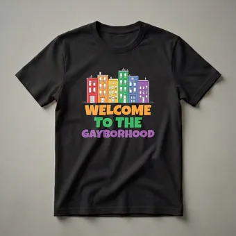 Welcome To The Gayborhood LGBT Pride Graphic T-Shirt for LGBTQ+
