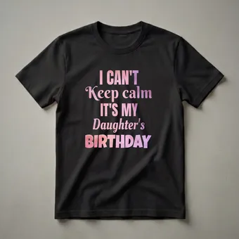 I Can't Keep Calm It's My Daughter's Birthday T-Shirt