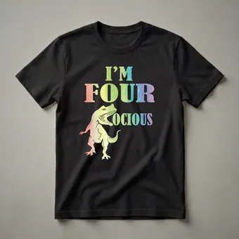 I'm Four-ocous Dinosaur 4th Birthday T-Shirt for Boys