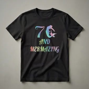 7th Birthday Mermaid "And Mermazing" Graphic T-Shirt for Girls
