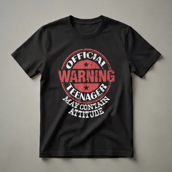 Official Teenager Warning May Contain Attitude 13th Birthday T-Shirt