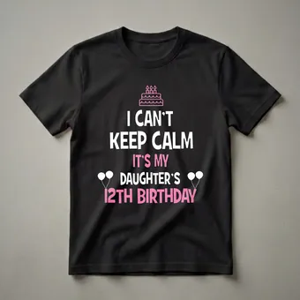 Daughter's 12th Birthday Queen Graphic T-Shirt for Girls