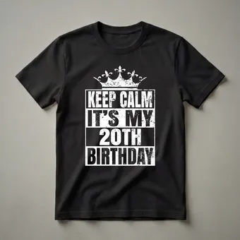 Keep Calm It's My 20th Birthday Graphic T-Shirt for 20-Year-Olds