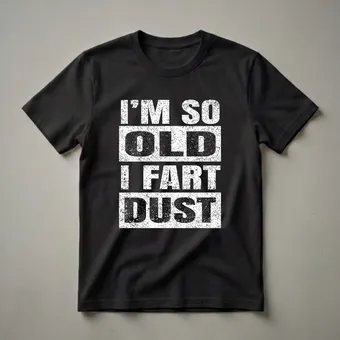 50th Birthday Gag Gift T-Shirt: I'm So Old I Fart Dust