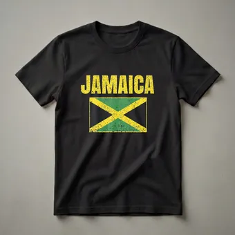 Vintage Jamaican Flag Graphic T-Shirt for Jamaica Pride