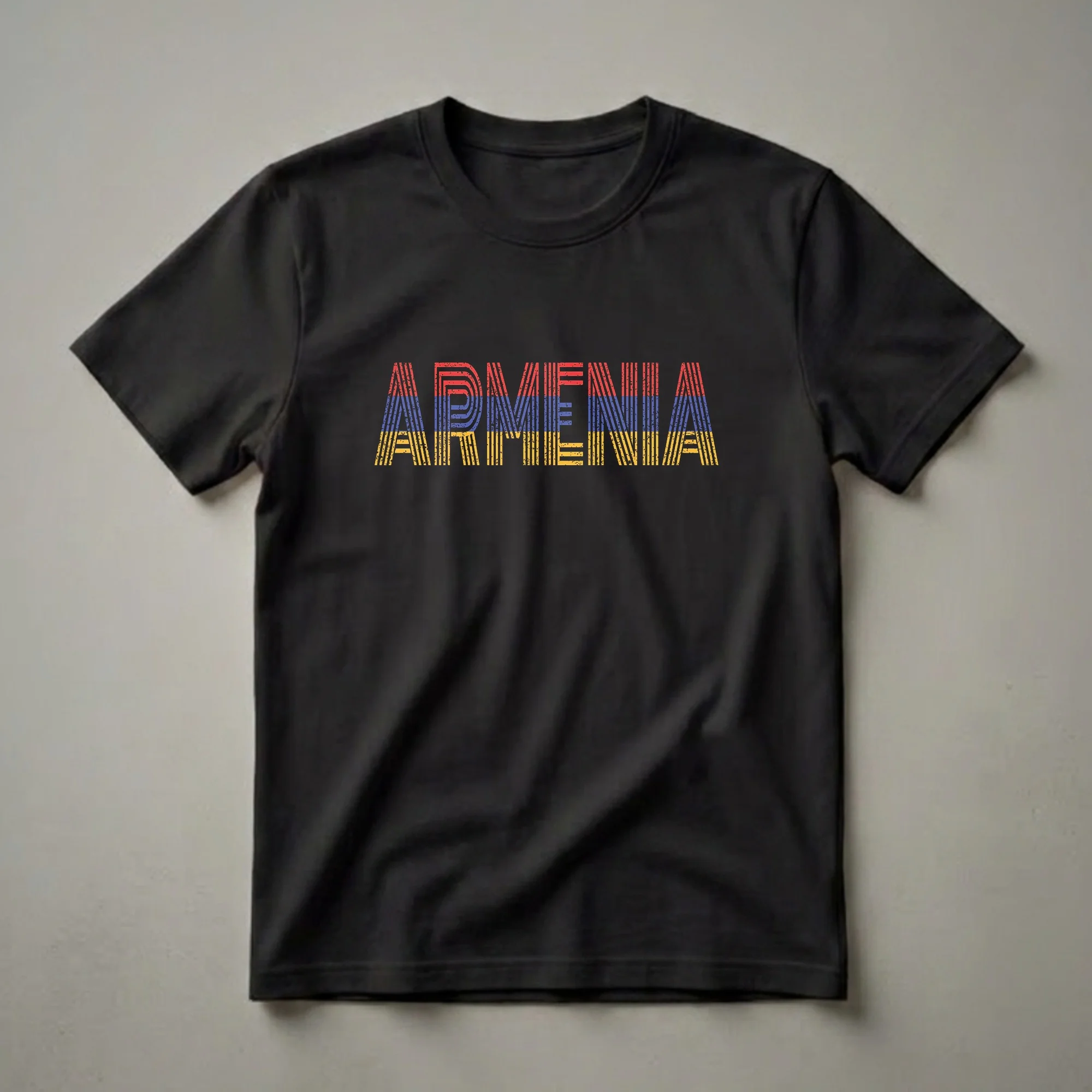 Armenia National Flag Distressed Text Graphic T-Shirt