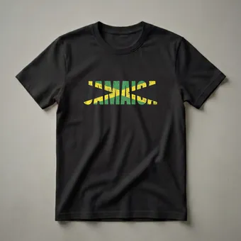 Vintage Jamaican Flag Text Graphic T-Shirt for Jamaica Pride