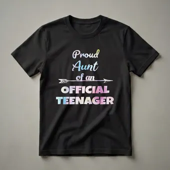 Proud Aunt of an Official Teenager 13th Birthday Watercolor T-Shirt