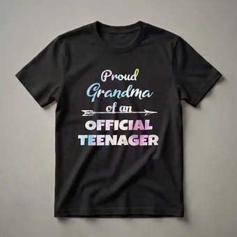 Proud Grandma of an Official Teenager 13th Birthday Watercolor T-Shirt
