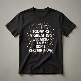 Today Is My Son's 2nd Birthday Graphic T-Shirt for Parents