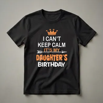 I Can't Keep Calm It's My Daughter's Birthday Crown T-Shirt