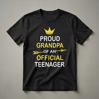 Proud Grandpa of an Official Teenager 13th Birthday Crown T-Shirt