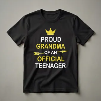 Proud Grandma of an Official Teenager 13th Birthday Glitter T-Shirt