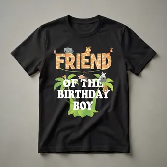 Friend Of The Birthday Boy Zoo Animal Theme Birthday Party T-Shirt