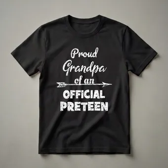 Proud Grandpa of an Official Preteen 12th Birthday Graphic T-Shirt