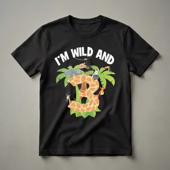 I'm Wild And 3 Years Old Zoo Animal Birthday T-Shirt for Kids