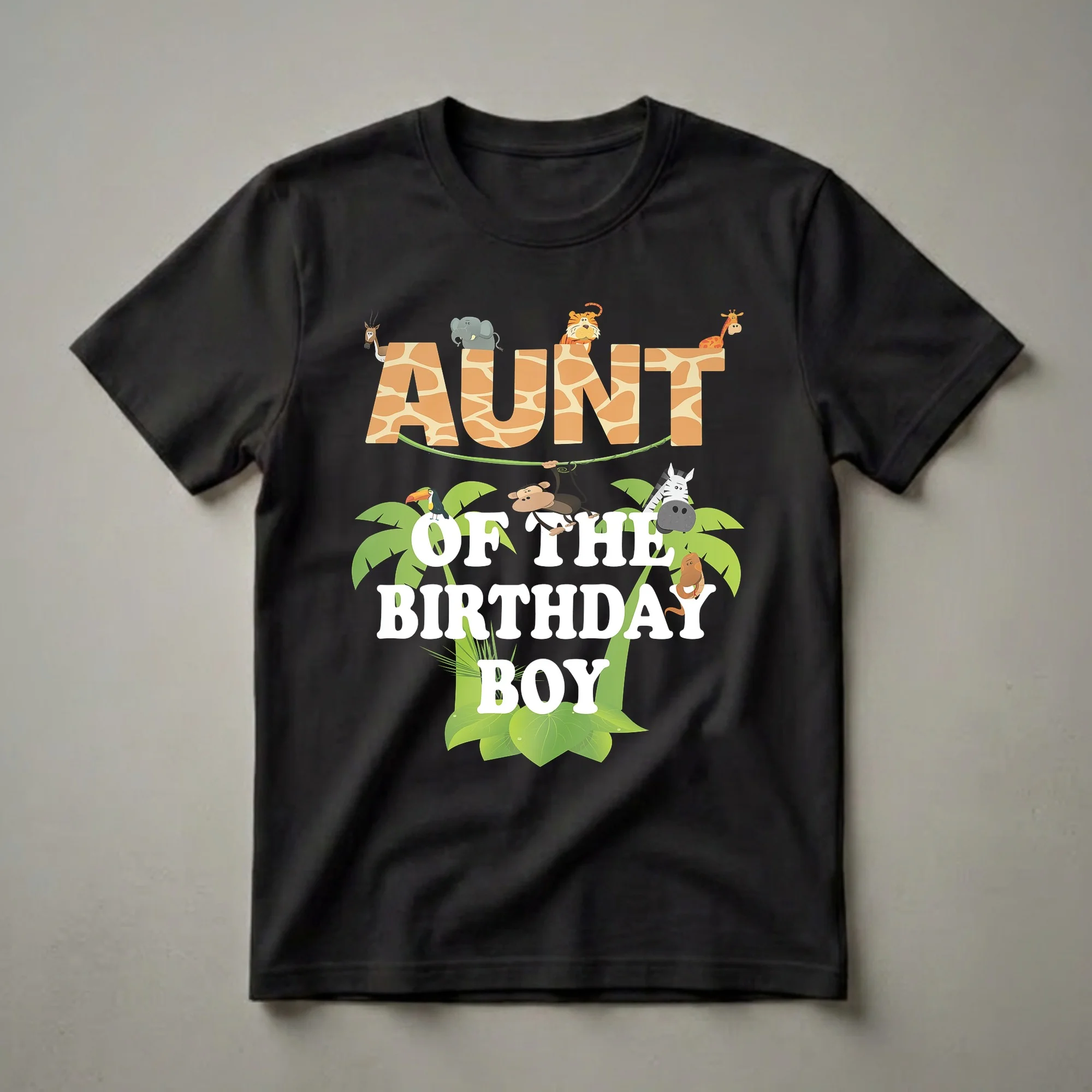 Aunt Of The Birthday Boy Zoo Theme Graphic T-Shirt for Animal Lovers