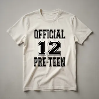 Official 12 Preteen 12th Birthday Graphic T-Shirt for Boys and Girls