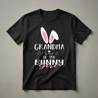 Grandma Of The Bunny Girl Easter Rabbit Lover T-Shirt