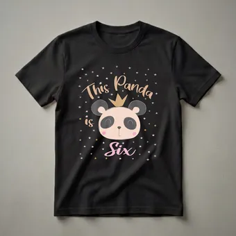 This Little Panda Is Six Birthday Girl T-Shirt