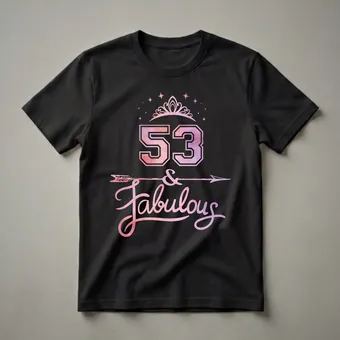 53rd Birthday Queen Fabulous Crown Graphic T-Shirt for Women