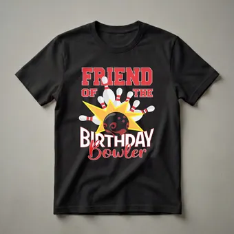 Friend of the Birthday Bowler Graphic T-Shirt for Kids
