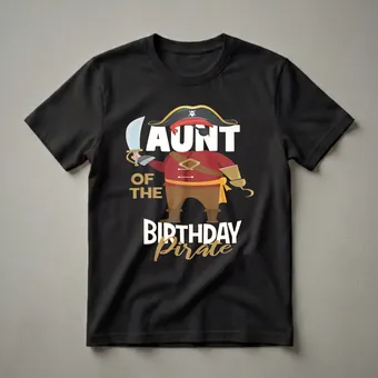 Aunt Of The Birthday Pirate Graphic T-Shirt for Family
