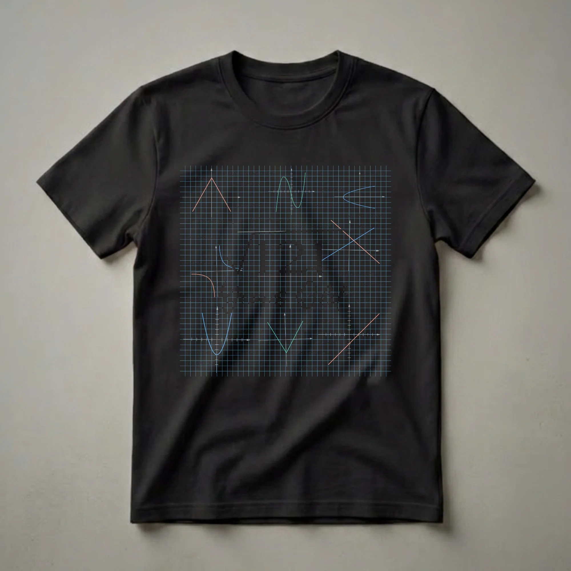 Black t-shirt with a graphic displaying mathematical equations and graphs, centered around 'Square Root of 121', suitable for an 11th birthday celebration.