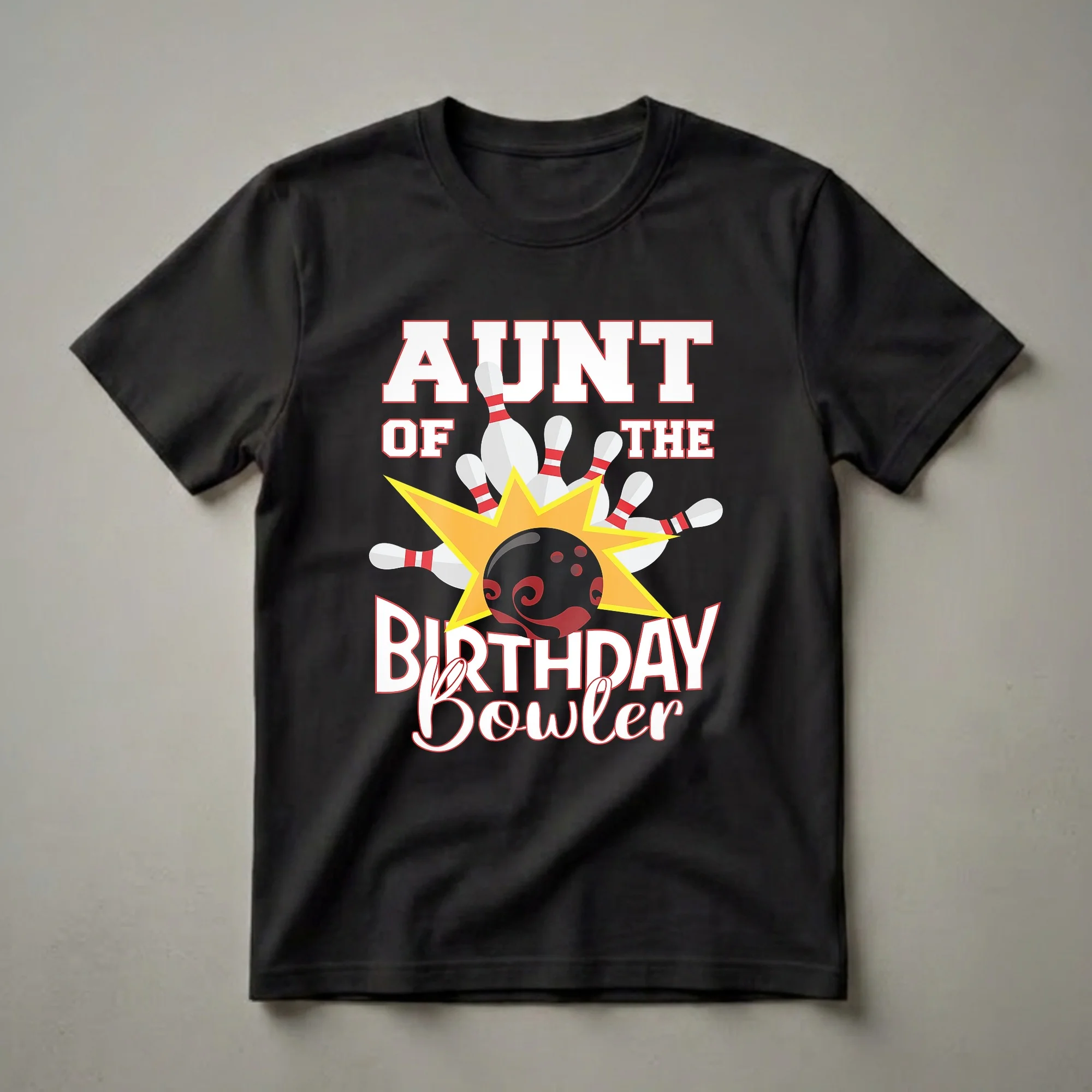 Aunt Of The Birthday Bowler Graphic T-Shirt for Kids