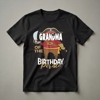 Grandma Of The Birthday Pirate Graphic T-Shirt for Boys