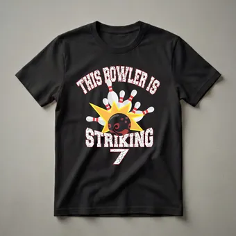 This Bowler Is Striking 7th Birthday Graphic T-Shirt for Kids