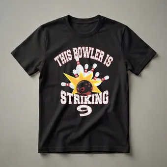 9th Birthday Bowling Strike Graphic T-Shirt for Kids