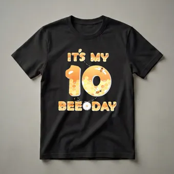 It's My 10th Bee Day 10th Birthday Girl Honeycomb T-Shirt