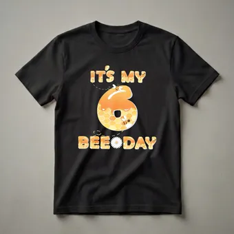 It's My 6th Bee Day - 6th Birthday Girl Honeycomb Graphic T-Shirt