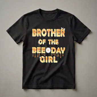 Brother of the Bee Day Girl Honeycomb Graphic T-Shirt