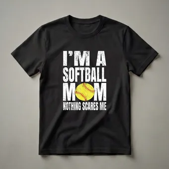 I'm A Softball Mom Nothing Scares Me Graphic T-Shirt