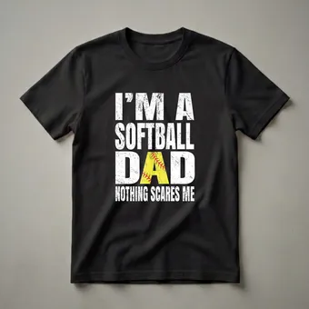 I'm A Softball Dad Nothing Scares Me Graphic T-Shirt