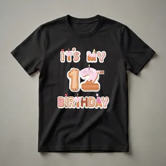 It's My 12th Birthday Donut Graphic T-Shirt for Girls