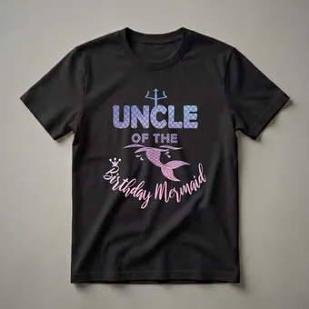 Uncle of the Birthday Mermaid Graphic T-Shirt for Family
