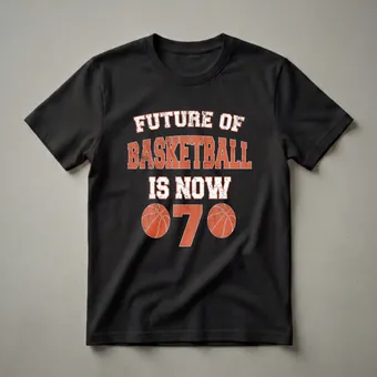 Future Of Basketball Is Now 7th Birthday Graphic T-Shirt for Kids