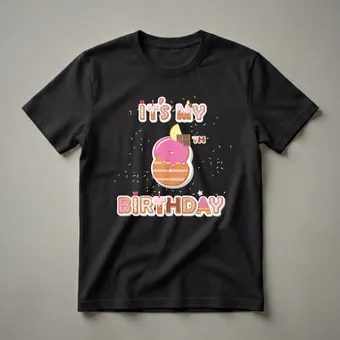 It's My 8th Birthday Donut Graphic T-Shirt for Girls Turning 8