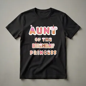 Aunt of the Birthday Princess Cookie and Donut Themed T-Shirt