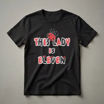 This Lady Is Eleven Ladybug 11th Birthday Girl T-Shirt