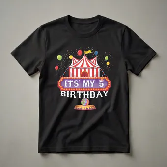 It's My 5th Birthday Ringmaster Circus Tent Graphic T-Shirt for Kids