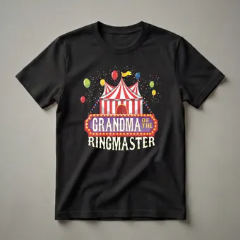 Grandma Of The Ringmaster Circus Birthday Graphic T-Shirt