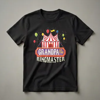 Grandpa of the Birthday Ringmaster Circus Tent Graphic T-Shirt