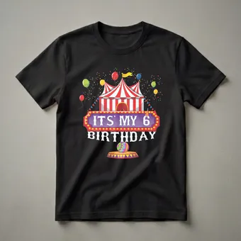 It's My 6th Birthday Circus Ringmaster Graphic T-Shirt for Kids