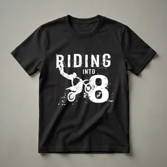 Riding Into 8 Years Old Dirt Bike Graphic T-Shirt for Boys